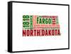 North Dakota Word Cloud Map-NaxArt-Framed Stretched Canvas