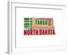 North Dakota Word Cloud Map-NaxArt-Framed Art Print