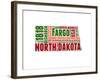 North Dakota Word Cloud Map-NaxArt-Framed Art Print