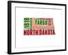 North Dakota Word Cloud Map-NaxArt-Framed Art Print