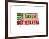 North Dakota Word Cloud Map-NaxArt-Framed Art Print