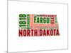 North Dakota Word Cloud Map-NaxArt-Mounted Art Print