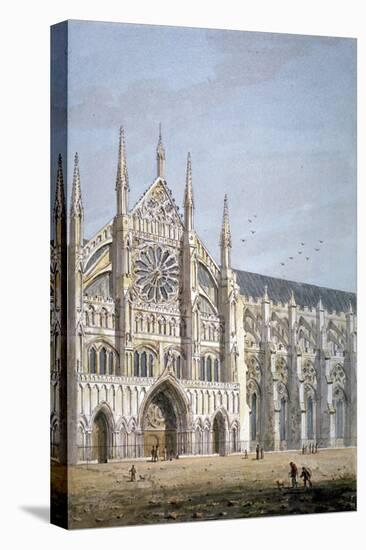 North Door of Westminster Abbey, London, C1810-George Shepherd-Stretched Canvas