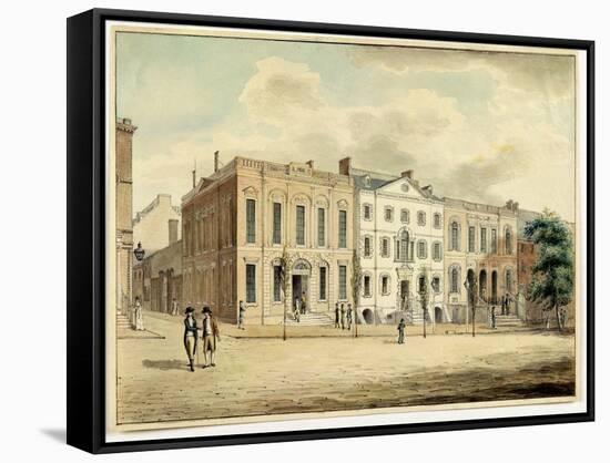 North-East Corner of Wall and William Streets, New York City, 1798 (W/C and Ink on Paper)-Archibald Robertson-Framed Stretched Canvas