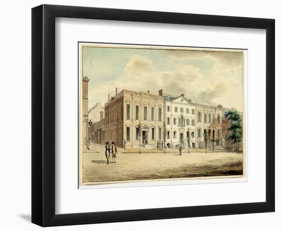 North-East Corner of Wall and William Streets, New York City, 1798 (W/C and Ink on Paper)-Archibald Robertson-Framed Giclee Print