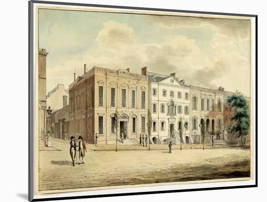 North-East Corner of Wall and William Streets, New York City, 1798 (W/C and Ink on Paper)-Archibald Robertson-Mounted Giclee Print