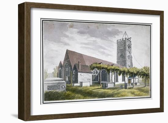 North-East View of All Saints Church, Fulham, London, C1800-null-Framed Giclee Print