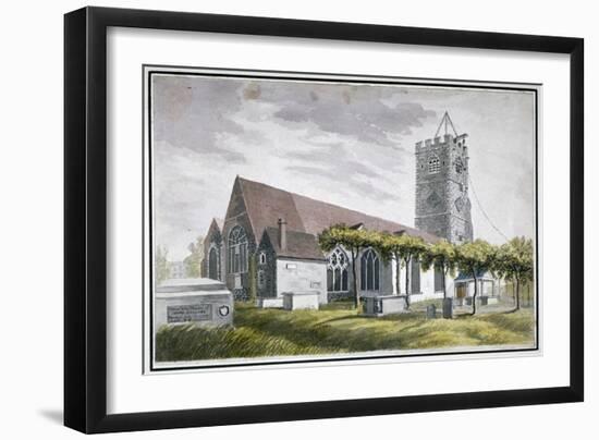 North-East View of All Saints Church, Fulham, London, C1800-null-Framed Giclee Print