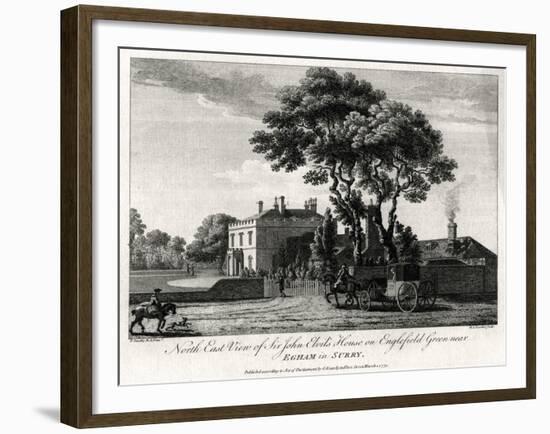 North East View of Sir John Elvil's House on Englefield Green Near Egham in Surry, 1775-Michael Angelo Rooker-Framed Giclee Print