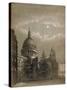 North-East View of St Paul's Cathedral by Moonlight, City of London, 1850-null-Stretched Canvas