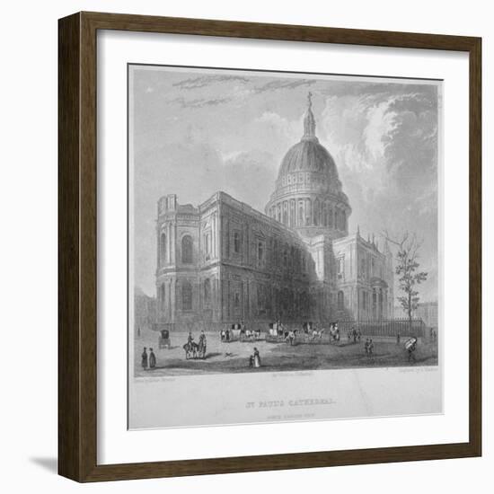 North-East View of St Paul's Cathedral, City of London, 1835-Benjamin Winkles-Framed Giclee Print