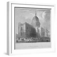 North-East View of St Paul's Cathedral, City of London, 1835-Benjamin Winkles-Framed Giclee Print