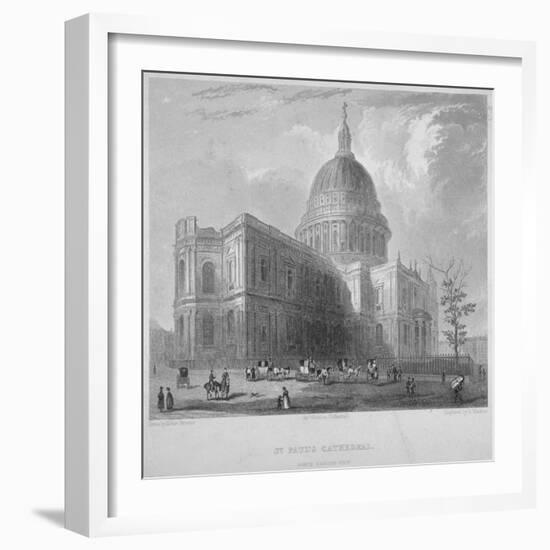 North-East View of St Paul's Cathedral, City of London, 1835-Benjamin Winkles-Framed Giclee Print