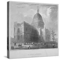 North-East View of St Paul's Cathedral, City of London, 1835-Benjamin Winkles-Stretched Canvas