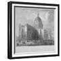 North-East View of St Paul's Cathedral, City of London, 1835-Benjamin Winkles-Framed Giclee Print