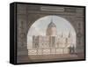 North-East View of St Paul's Cathedral Through an Archway, City of London, 1820-null-Framed Stretched Canvas
