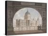 North-East View of St Paul's Cathedral Through an Archway, City of London, 1820-null-Stretched Canvas