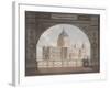 North-East View of St Paul's Cathedral Through an Archway, City of London, 1820-null-Framed Giclee Print