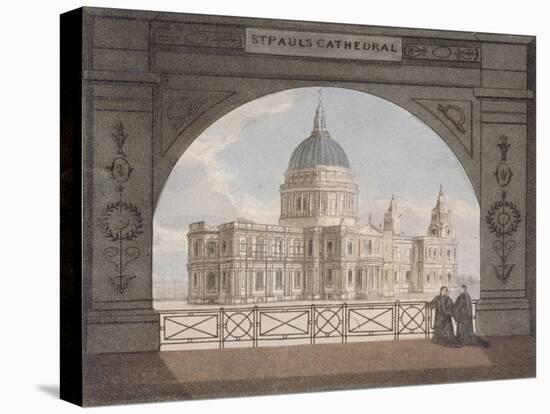 North-East View of St Paul's Cathedral Through an Archway, City of London, 1820-null-Stretched Canvas