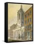 North-East View of the Church of St Peter-Le-Poer and Old Broad Street, City of London, 1815-William Pearson-Framed Stretched Canvas
