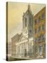 North-East View of the Church of St Peter-Le-Poer and Old Broad Street, City of London, 1815-William Pearson-Stretched Canvas