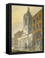 North-East View of the Church of St Peter-Le-Poer and Old Broad Street, City of London, 1815-William Pearson-Framed Stretched Canvas