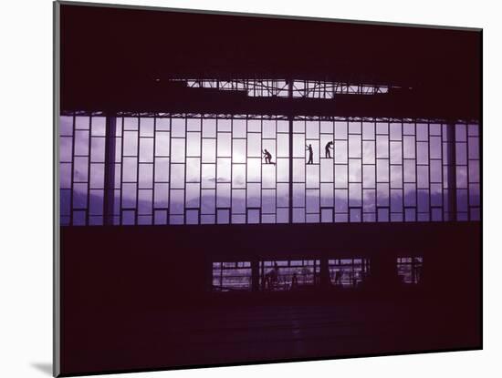 North Facade of the The Olympic Ice Stadium under Construction, Innsbruck, Austria-Ralph Crane-Mounted Photographic Print
