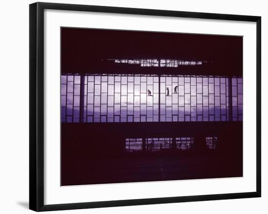 North Facade of the The Olympic Ice Stadium under Construction, Innsbruck, Austria-Ralph Crane-Framed Photographic Print