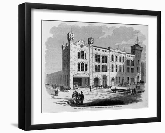 North Front of the Great Central Railway Station, Just Completed at Chicago, Ill.-null-Framed Giclee Print