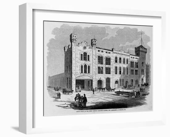 North Front of the Great Central Railway Station, Just Completed at Chicago, Ill.-null-Framed Giclee Print