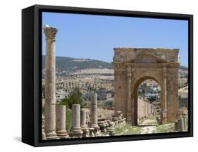 North Gate, Roman City, Jerash, Jordan, Middle East-Christian Kober-Framed Stretched Canvas