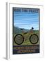 North Georgia Mountains - Mountain Bike Scene - Ride the Trails-Lantern Press-Framed Art Print