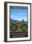 North Georgia Mountains - Mountain Bike Scene - Ride the Trails-Lantern Press-Framed Art Print