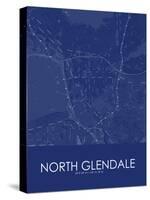 North Glendale, United States of America Blue Map-null-Stretched Canvas