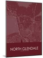 North Glendale, United States of America Red Map-null-Mounted Poster