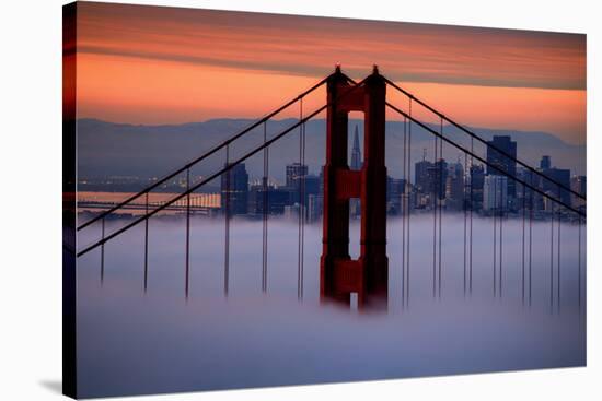 North Golden Gate Tower and Transamerica Pyramid at Dawn, San Francisco-Vincent James-Stretched Canvas