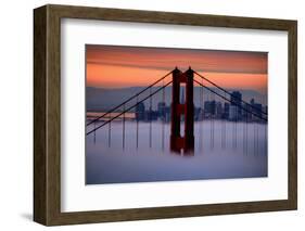 North Golden Gate Tower and Transamerica Pyramid at Dawn, San Francisco-Vincent James-Framed Photographic Print