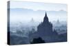 North Guni Temple, Pagodas and Stupas in Early Morning Mist at Sunrise, Bagan (Pagan)-Stephen Studd-Stretched Canvas
