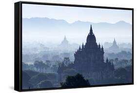 North Guni Temple, Pagodas and Stupas in Early Morning Mist at Sunrise, Bagan (Pagan)-Stephen Studd-Framed Stretched Canvas