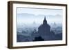 North Guni Temple, Pagodas and Stupas in Early Morning Mist at Sunrise, Bagan (Pagan)-Stephen Studd-Framed Photographic Print