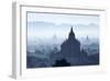 North Guni Temple, Pagodas and Stupas in Early Morning Mist at Sunrise, Bagan (Pagan)-Stephen Studd-Framed Photographic Print