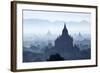 North Guni Temple, Pagodas and Stupas in Early Morning Mist at Sunrise, Bagan (Pagan)-Stephen Studd-Framed Photographic Print