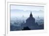 North Guni Temple, Pagodas and Stupas in Early Morning Mist at Sunrise, Bagan (Pagan)-Stephen Studd-Framed Photographic Print