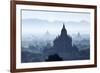 North Guni Temple, Pagodas and Stupas in Early Morning Mist at Sunrise, Bagan (Pagan)-Stephen Studd-Framed Photographic Print