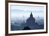 North Guni Temple, Pagodas and Stupas in Early Morning Mist at Sunrise, Bagan (Pagan)-Stephen Studd-Framed Photographic Print