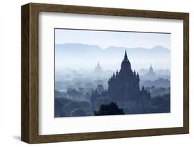 North Guni Temple, Pagodas and Stupas in Early Morning Mist at Sunrise, Bagan (Pagan)-Stephen Studd-Framed Photographic Print