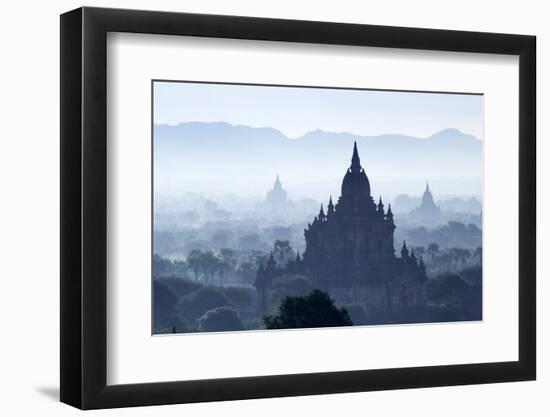 North Guni Temple, Pagodas and Stupas in Early Morning Mist at Sunrise, Bagan (Pagan)-Stephen Studd-Framed Photographic Print