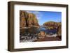 North Ham Bay, deep inlet, lichen covered red granite cliffs and stacks, seaweed, Scotland-Eleanor Scriven-Framed Photographic Print