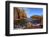 North Ham Bay, deep inlet, lichen covered red granite cliffs and stacks, seaweed, Scotland-Eleanor Scriven-Framed Photographic Print