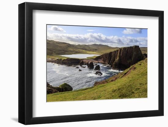 North Ham Bay, red granite cliffs, stacks, Town Loch, Scotland-Eleanor Scriven-Framed Photographic Print